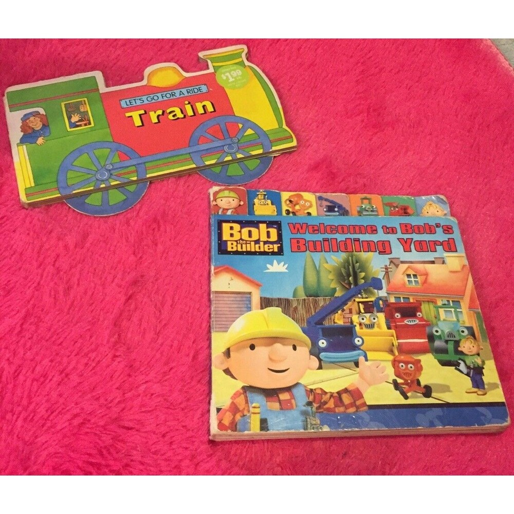 Baby Boy Board Book Lot of 2 Bob the Builder 🔨 & Trains 🚂 Toddler Childrens FS